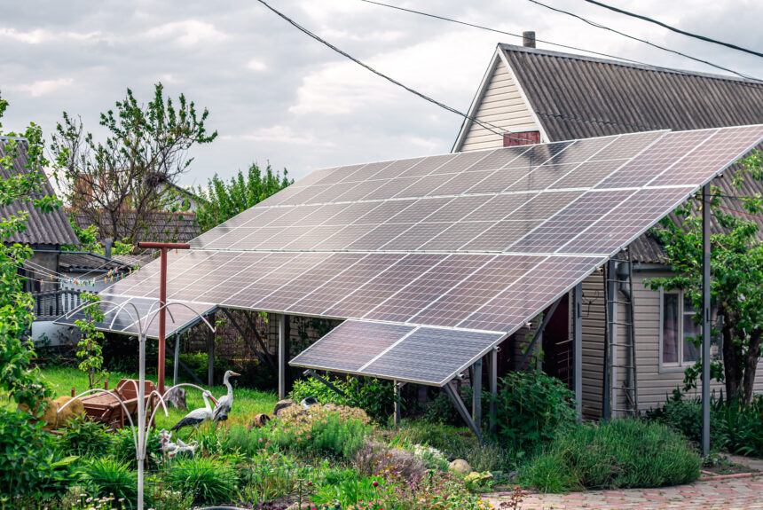 Solar system, solar panels near the house. Does Solar Panel Cleaning Really Increase Efficiency? A Buckinghamshire Guide